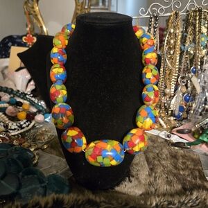 Colorful Mosaic Beaded Necklace